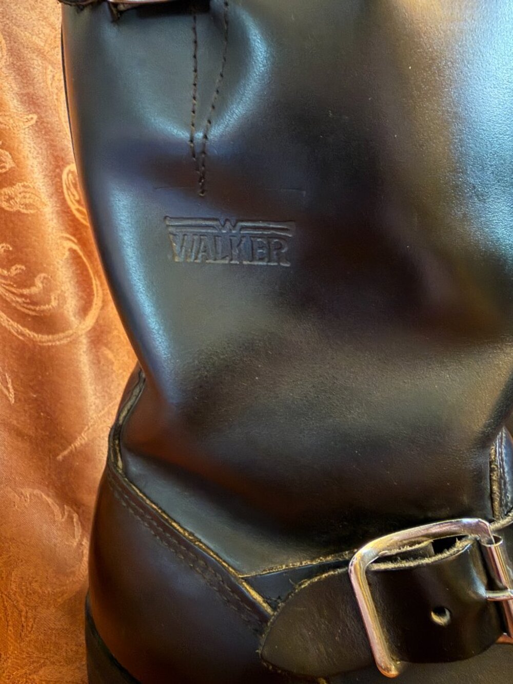 Vintage Walker Black Leather Engineer/Moto Boots Men's Size 7.5 (Women’s Sz 9) - Picture 14 of 15